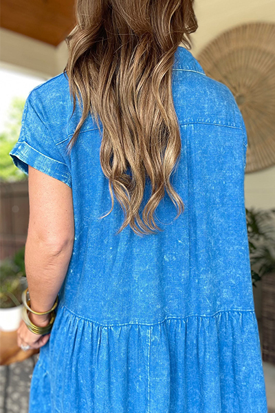 Washed Linen Raw Edge Dress