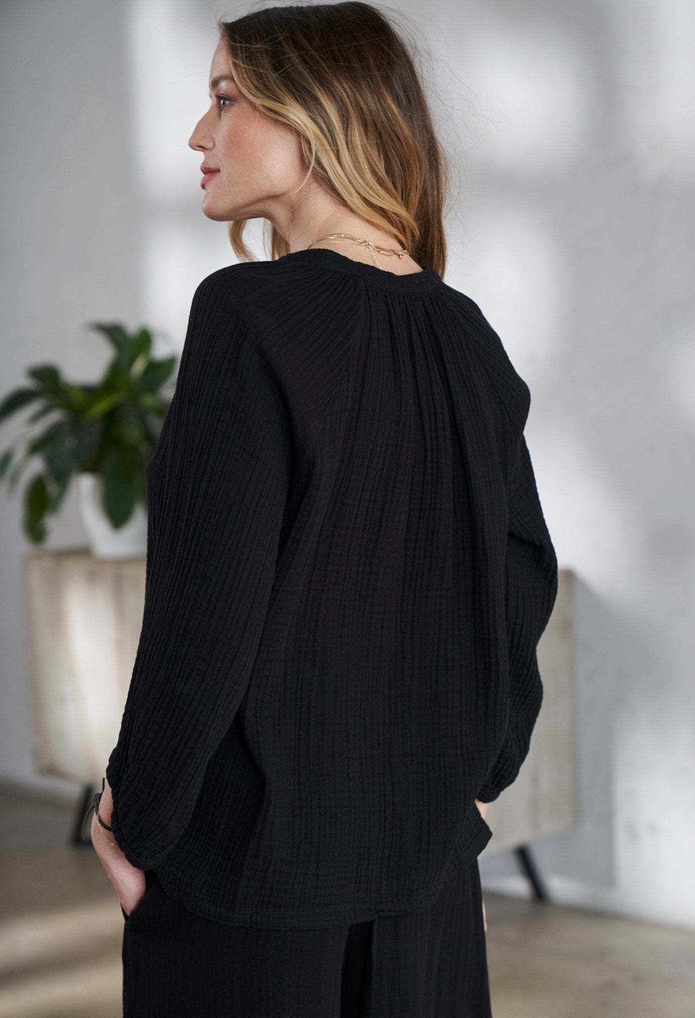 Black Gauze Top
