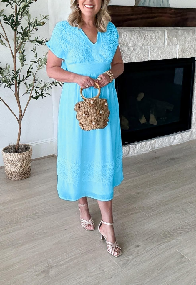 New Arrivals Women's Summer Vintage Lace Midi Dress