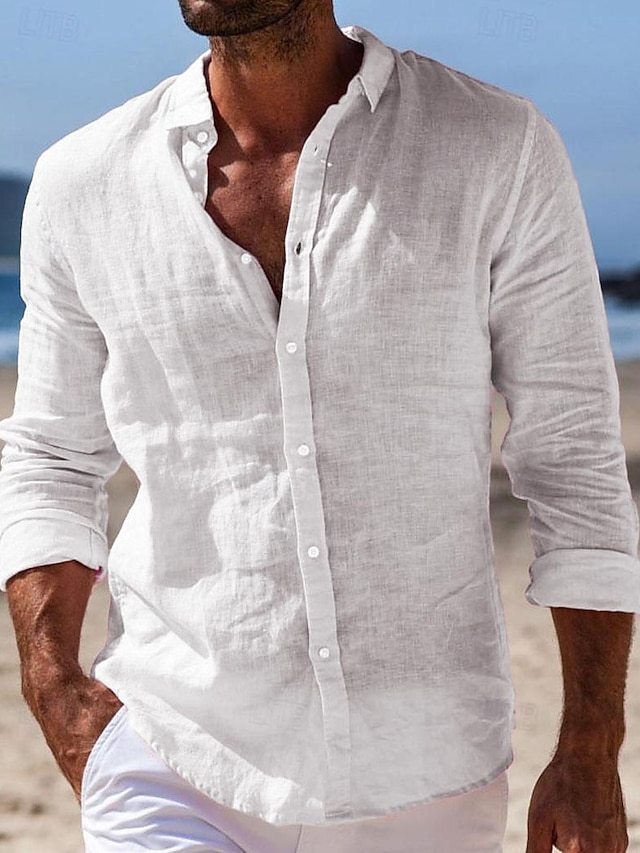 Men's Summer Linen Shirt Beachwear