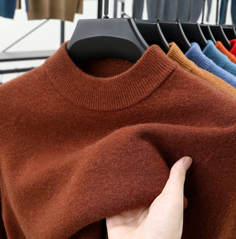 Men's autumn and winter stand collar cashmere warm sweater