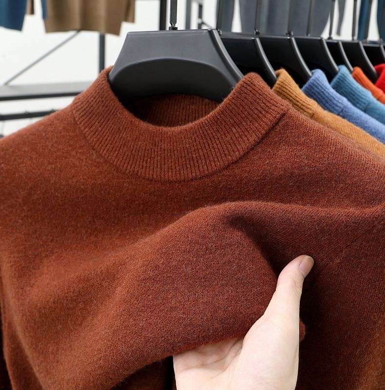 Men's autumn and winter stand collar cashmere warm sweater