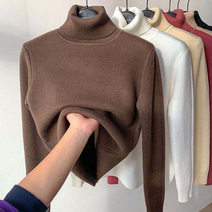 Women's Turtleneck Fleece Pullover Sweater