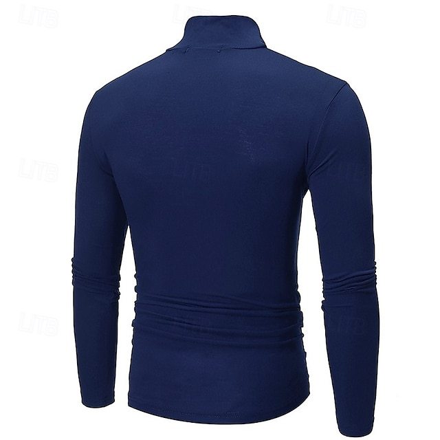 2024 Men's Turtleneck Solid Color Vintage Cashmere Warm Shirt