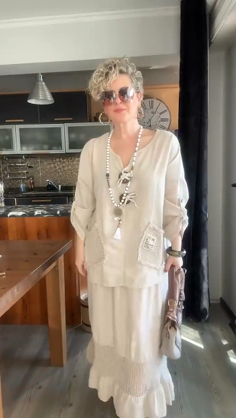 2025 Spring and Summer Women's Linen Loose Drape Flowing Two-piece Set