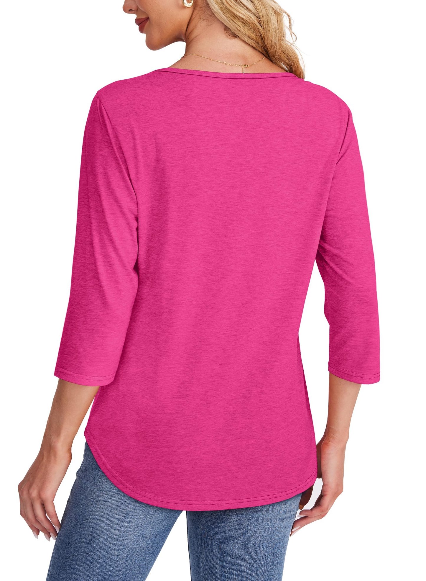 NEW ARRIVAL🔥 2025 Women's 3/4 Length Sleeve Top Pleated Front T-Shirt