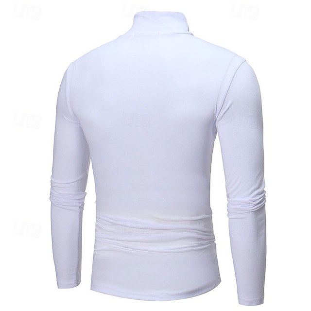 2024 Men's Turtleneck Solid Color Vintage Cashmere Warm Shirt