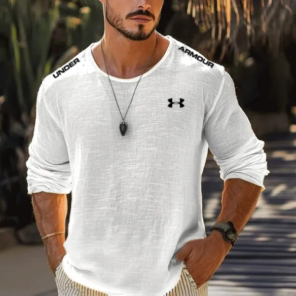 2025 Summer Linen Men's Solid Color Breathable T-shirt