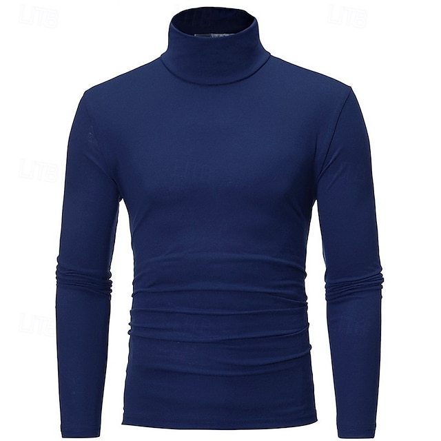2024 Men's Turtleneck Solid Color Vintage Cashmere Warm Shirt