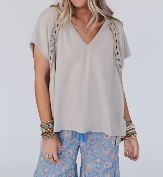 Lace V-neck top