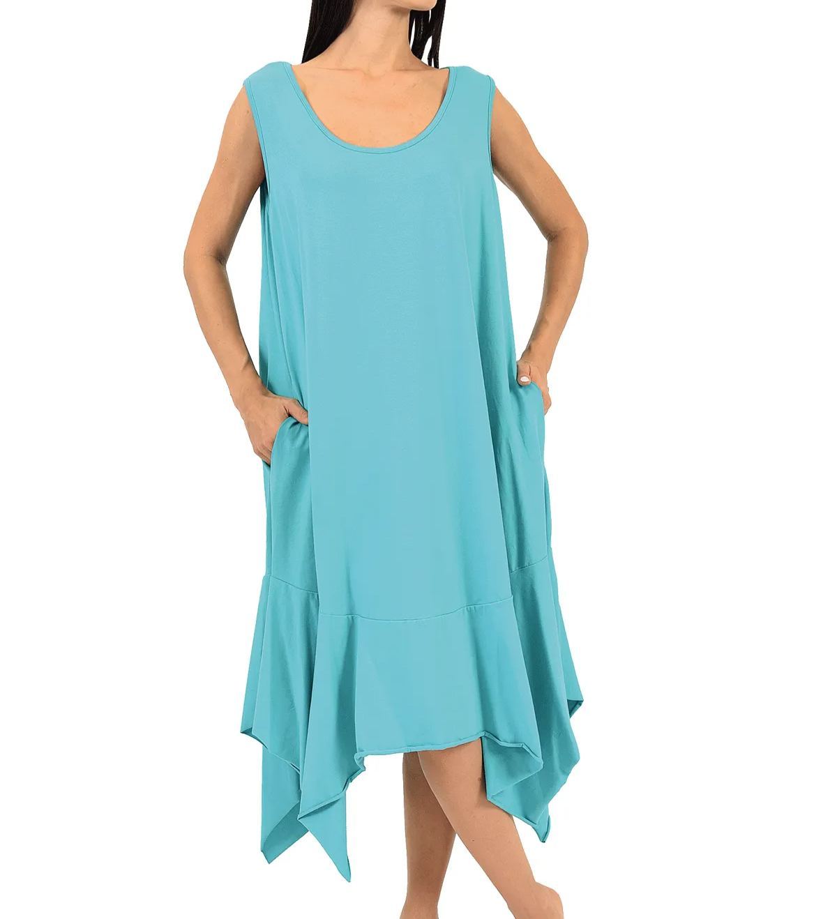 Solid color short sleeve loose dress