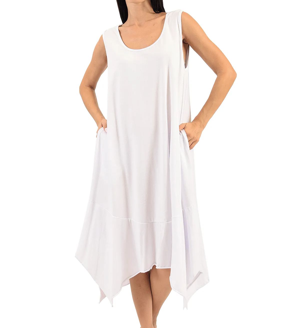 Solid color short sleeve loose dress