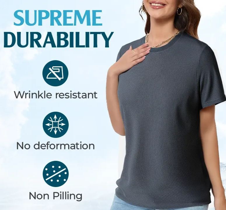 CooliFlex - UniSex Ultra Breathable Flex-Fit Waffle T-Shirt