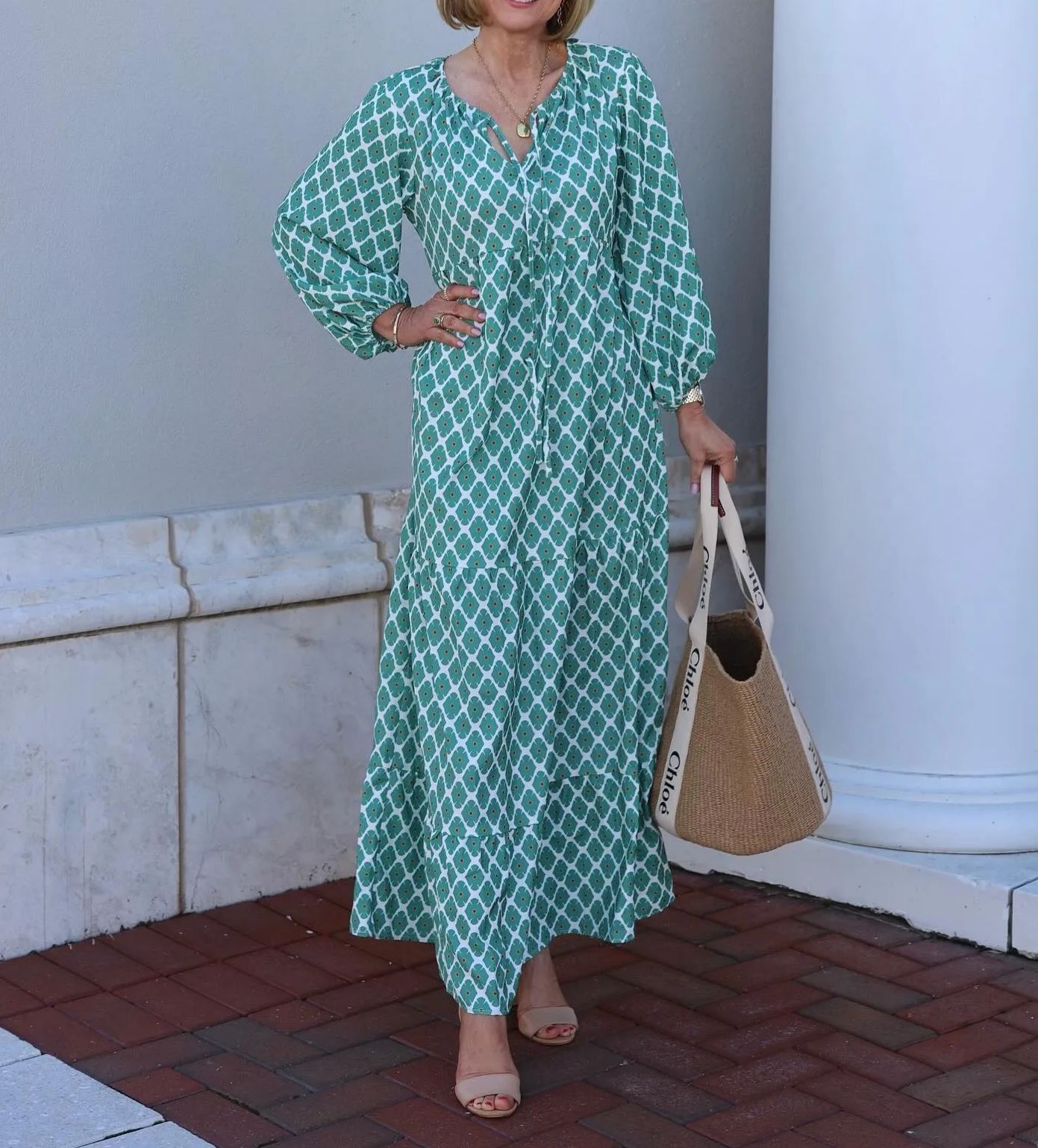 Women's Puff Sleeve Floral Boho Maxi Dress (Buy 2 Free Shipping)