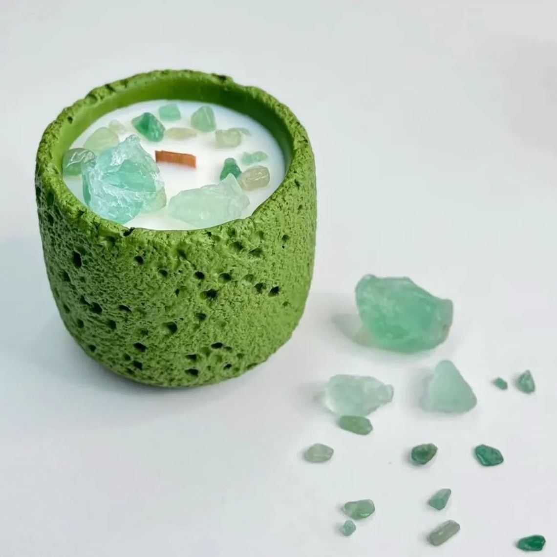 Gift box crystal aromatherapy candle creative cement texture cup home bedroom fresh air candle fragrance ornaments
