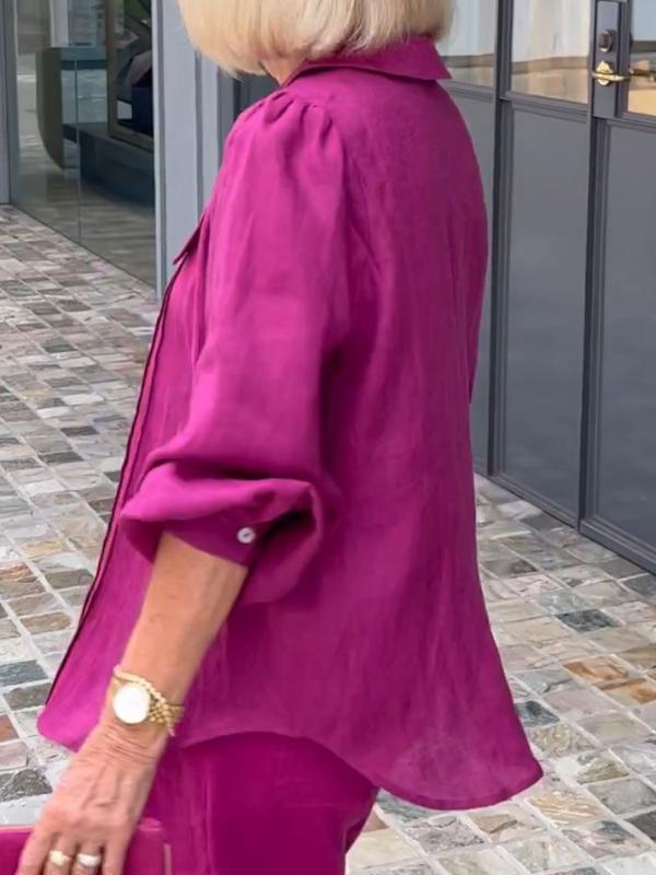 Women's fashionable and elegant suit long-sleeved tops and pants two-piece set