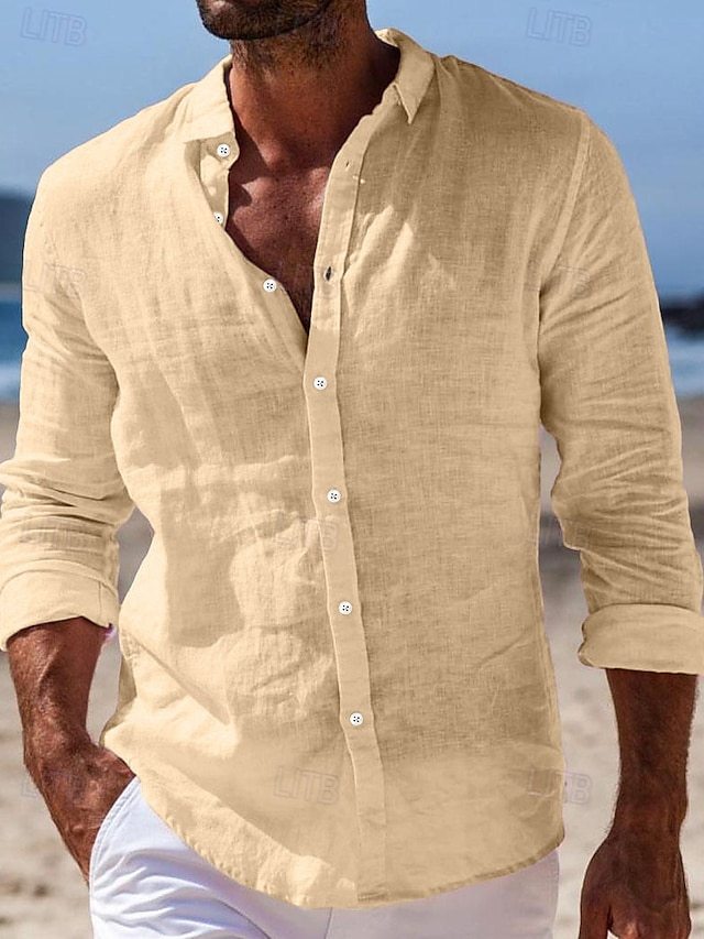Men's Summer Linen Shirt Beachwear