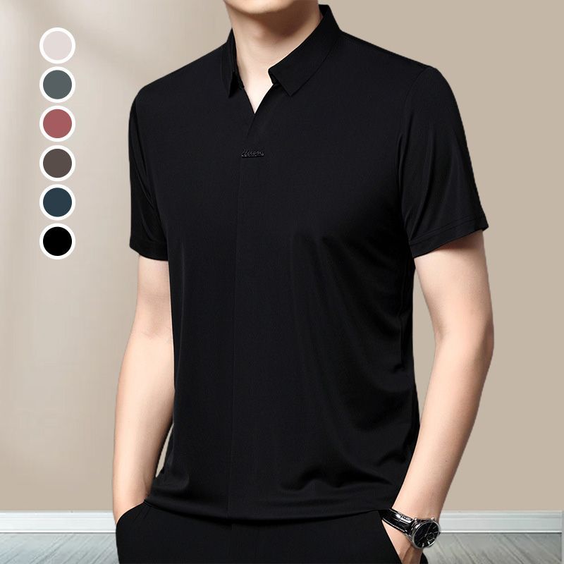 🎁Hot Sale Men's Casual Revers Atmungsaktiv Knitterfrei T-shirt