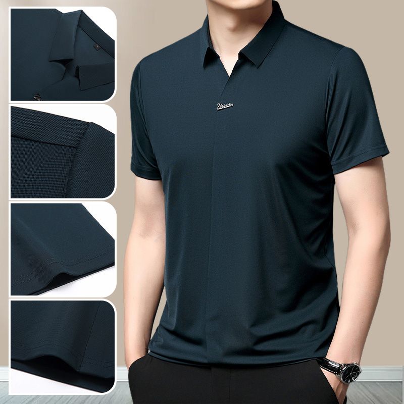 🎁Hot Sale Men's Casual Revers Atmungsaktiv Knitterfrei T-shirt