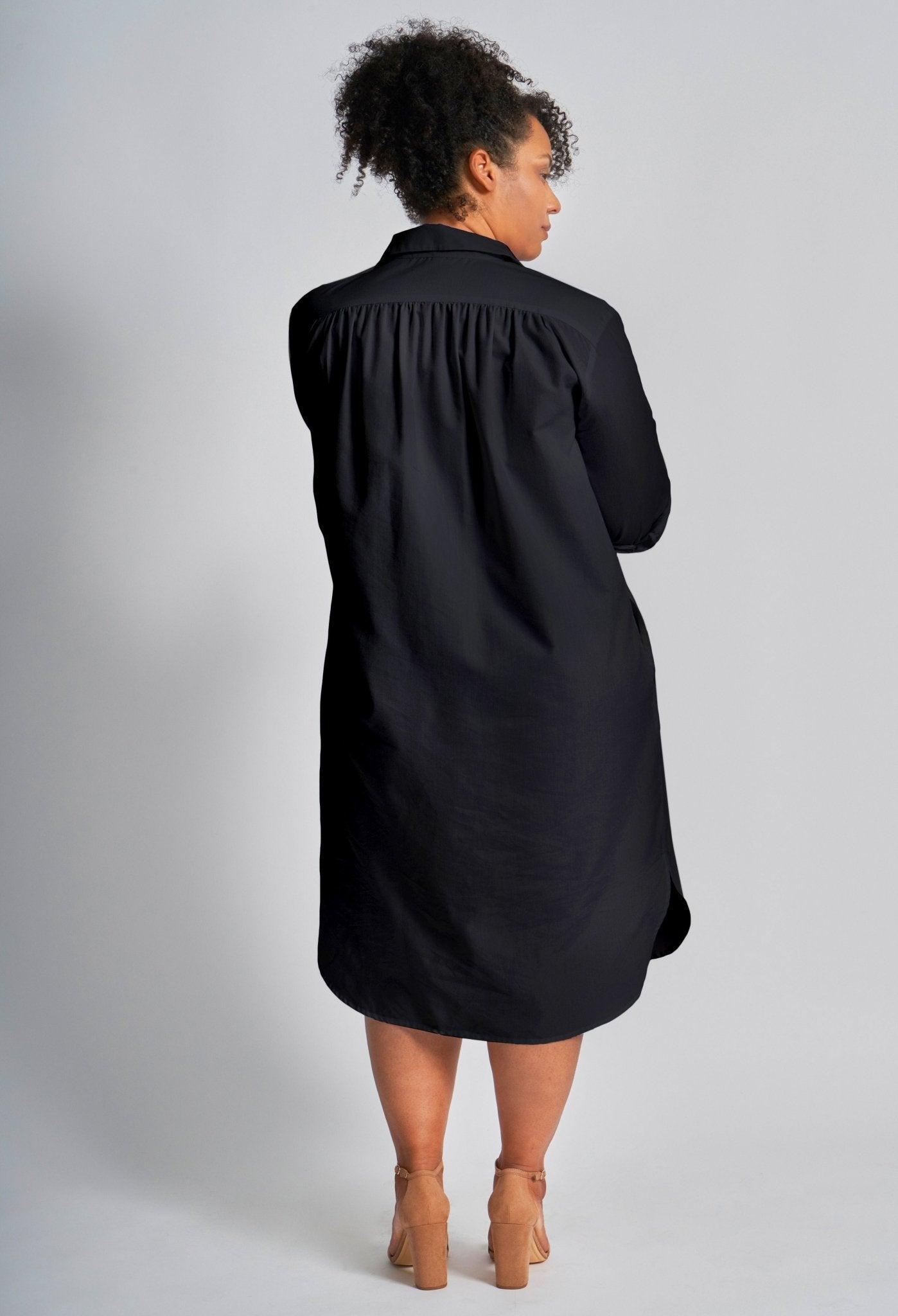 UPCYCLED - Black Cotton Short Shirt Dress