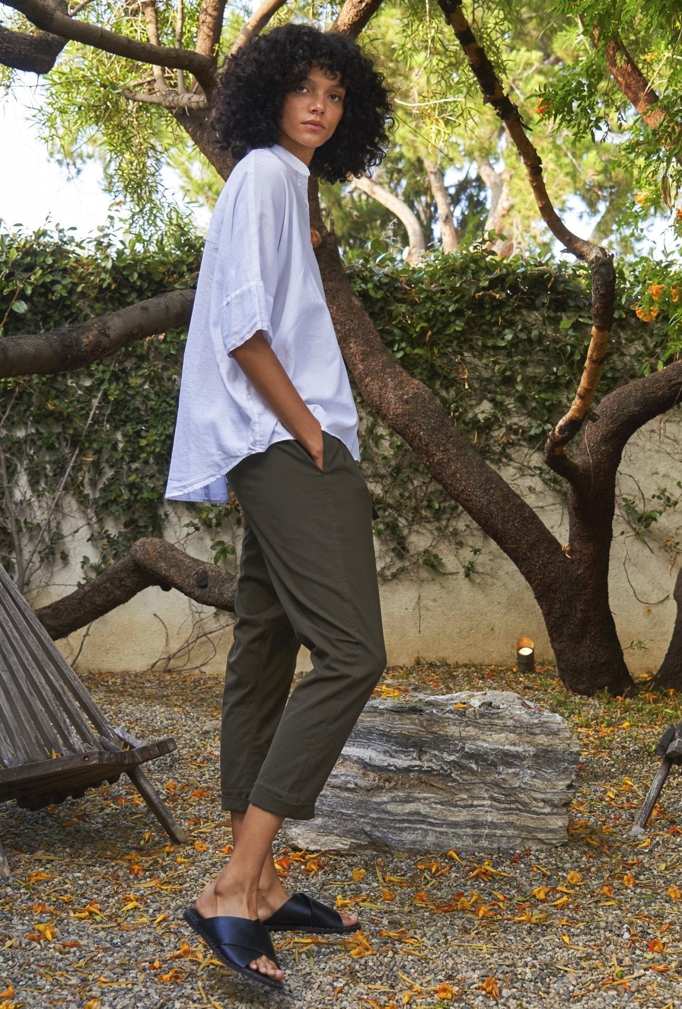 White Cotton Easy Shirt - Sale