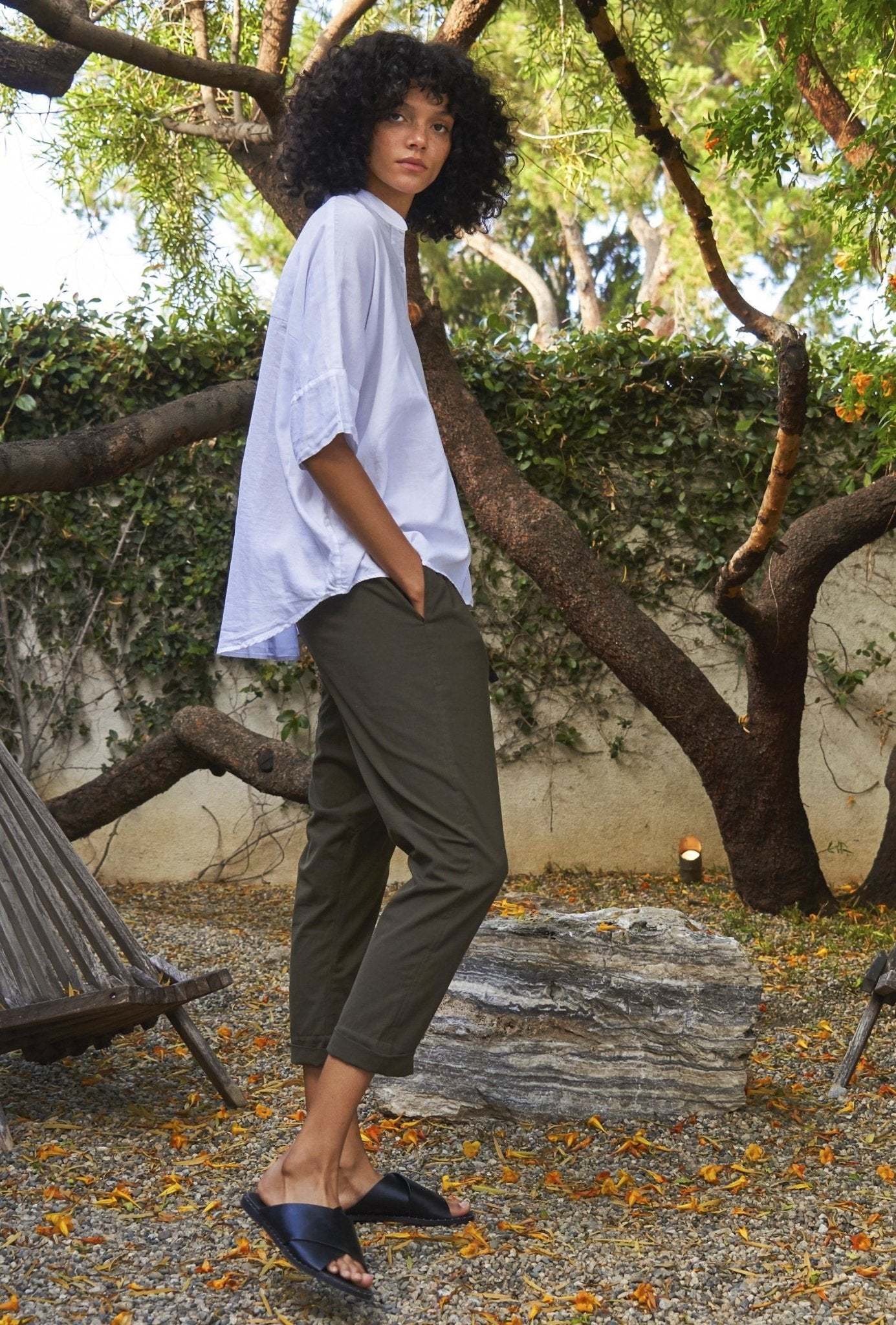 White Cotton Easy Shirt - Sale