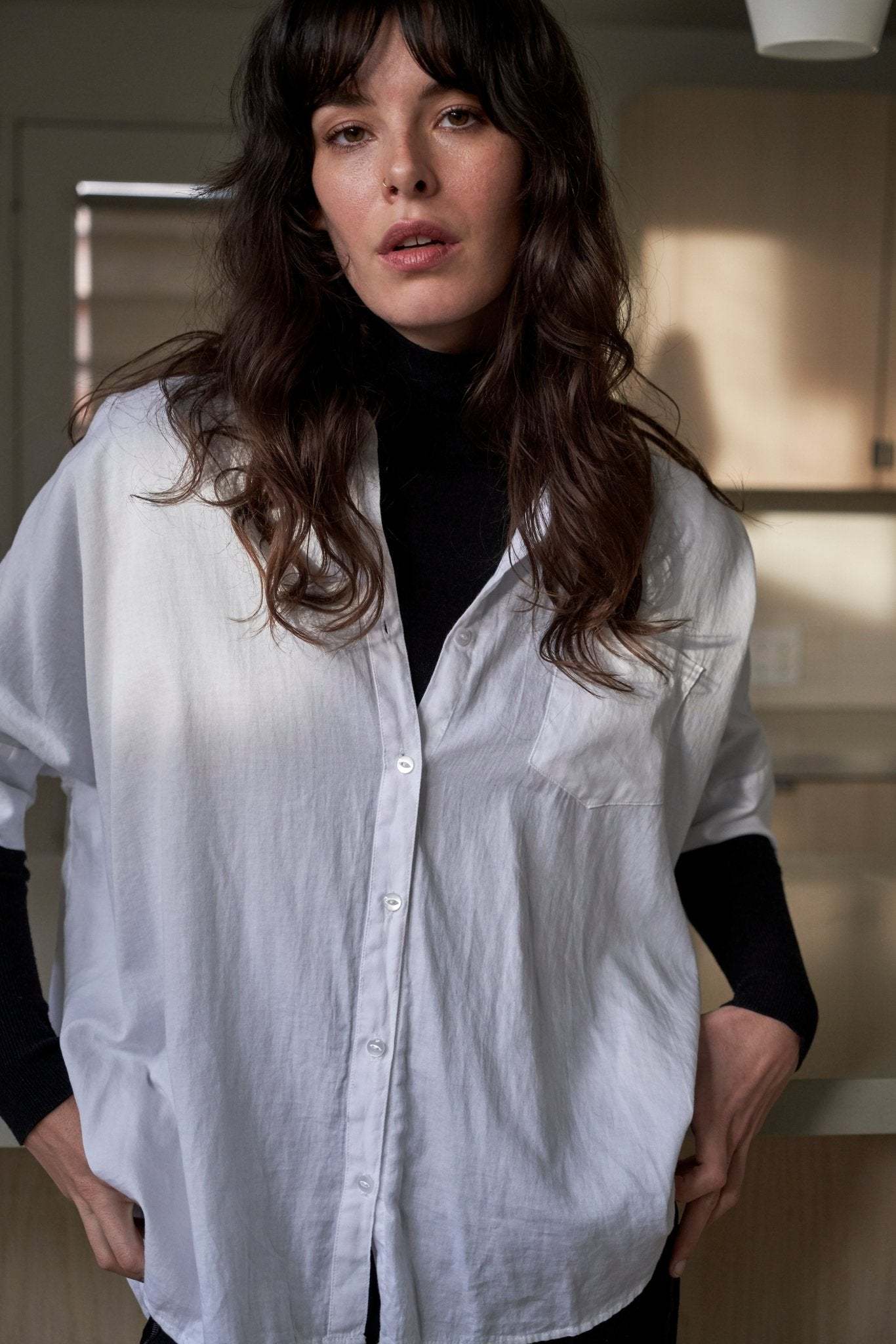 White Cotton Easy Shirt - Sale