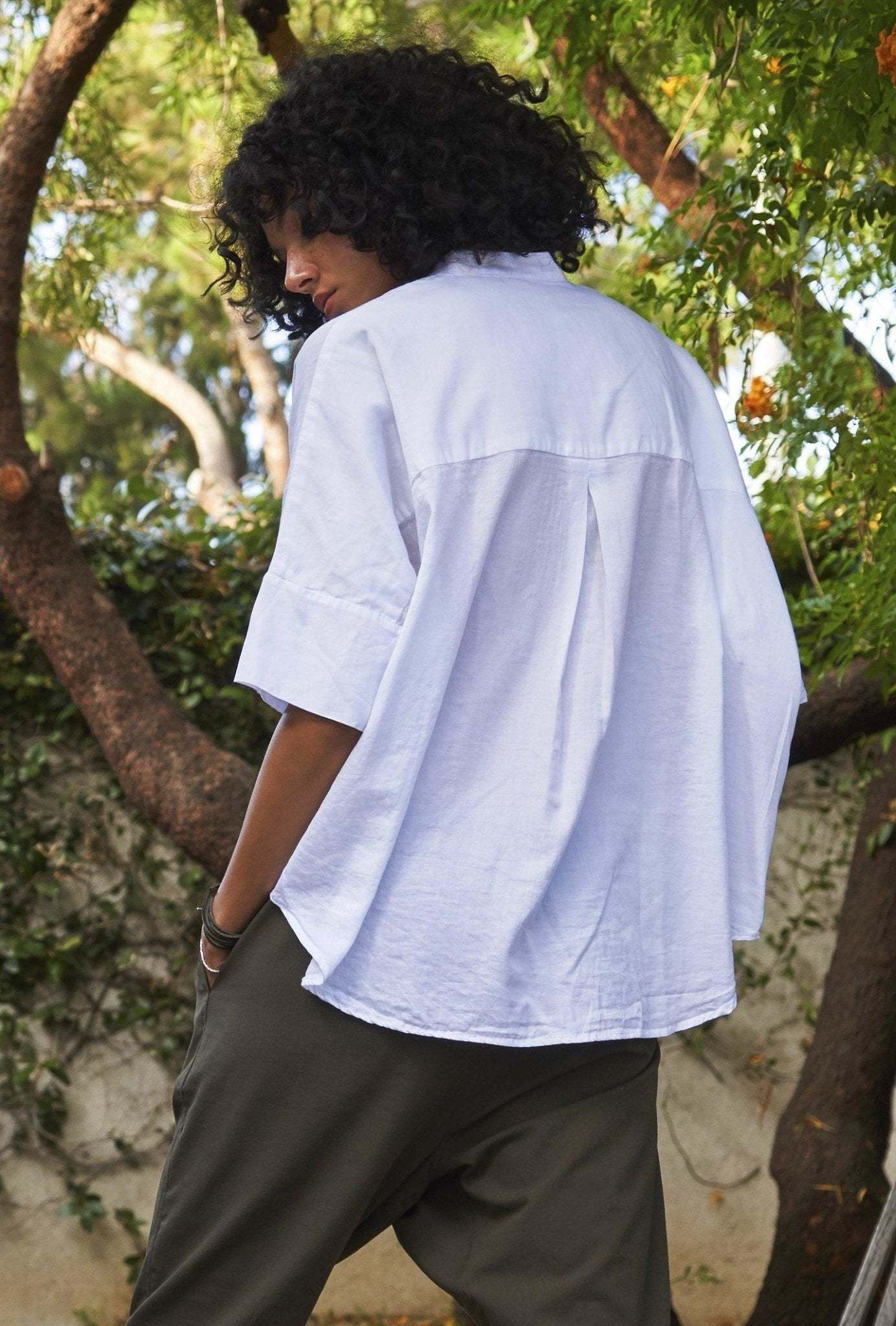 White Cotton Easy Shirt - Sale