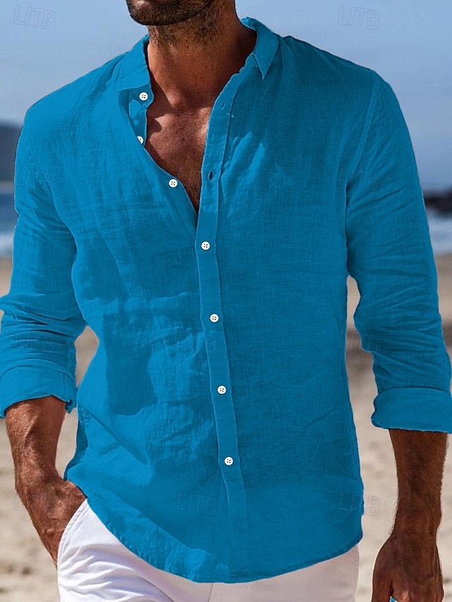 Men's Summer Linen Shirt Beachwear
