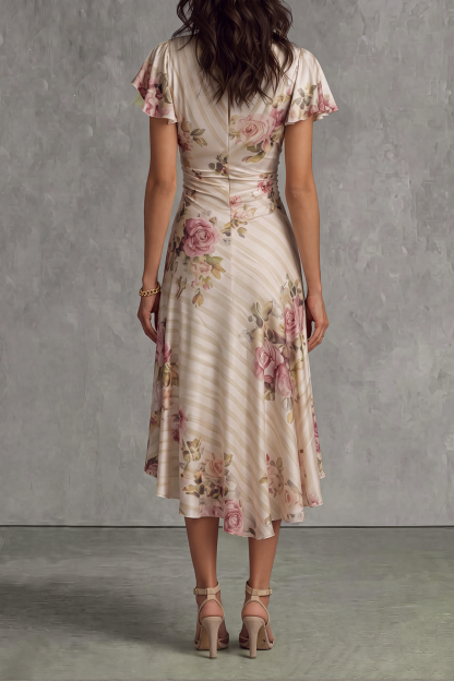 Langley Floral Ruched Midi Dress