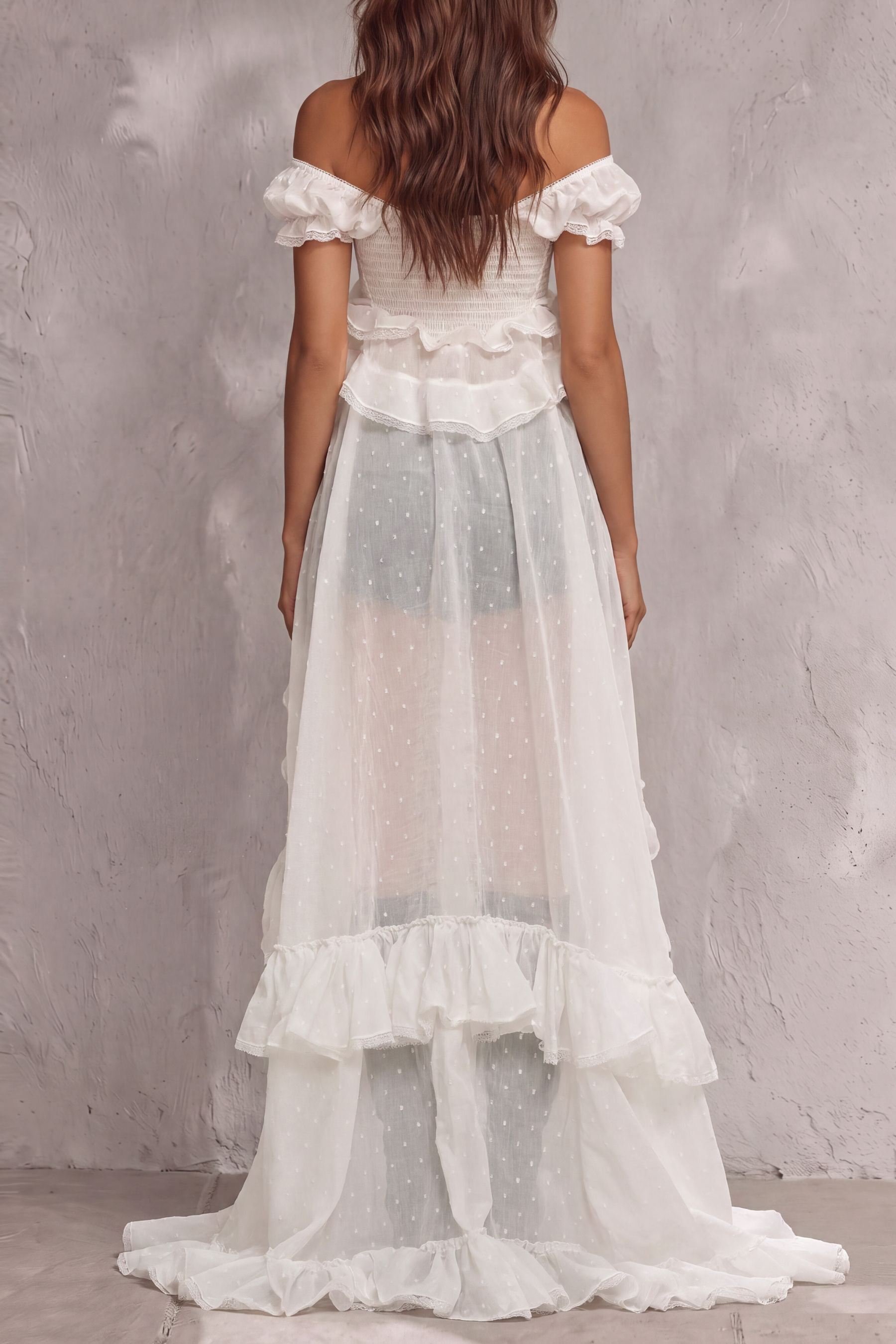 Briar Ruffled Tie Up High Low Maxi Top