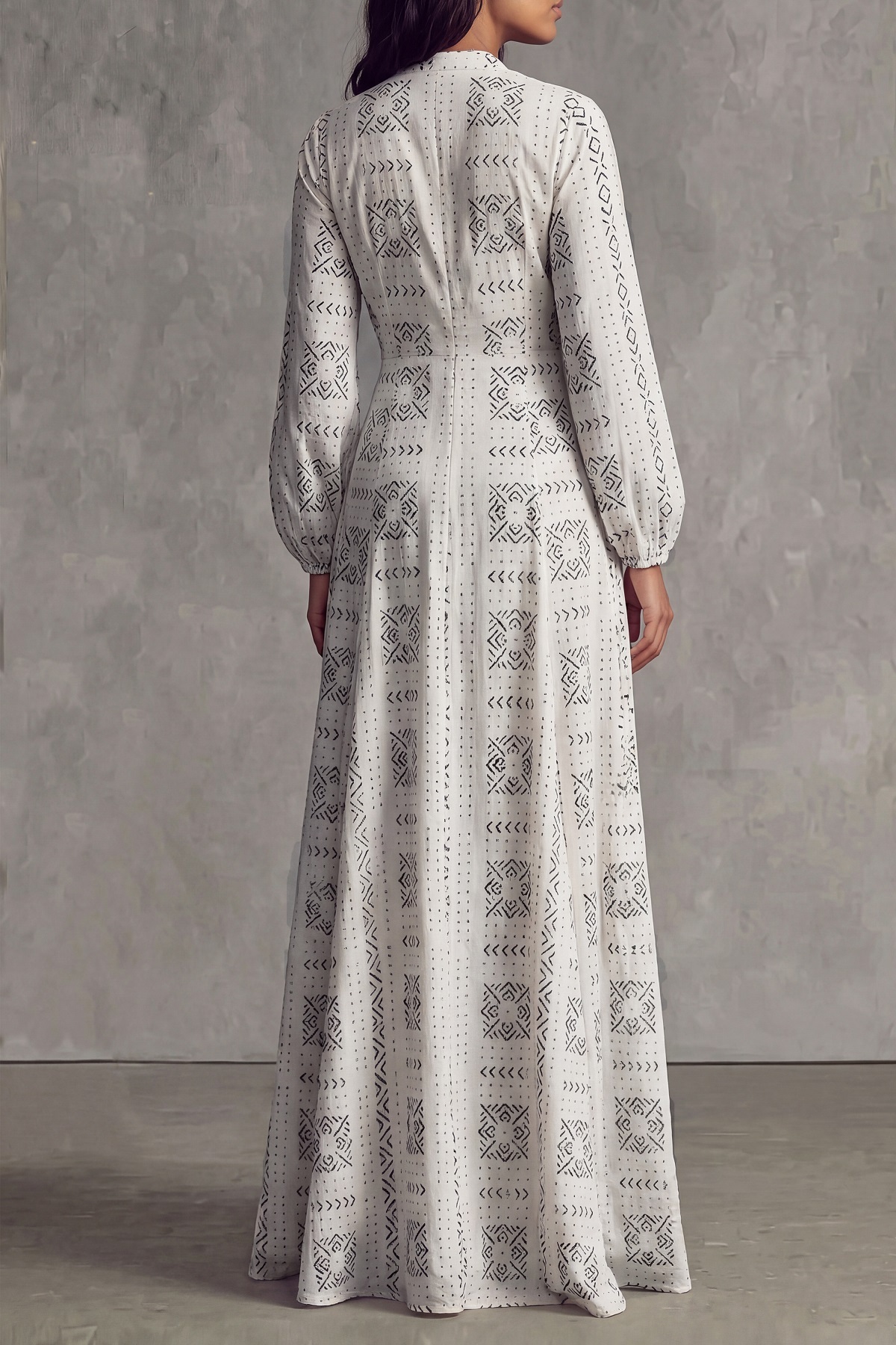 Esme Ethnic Print Button Maxi Dress