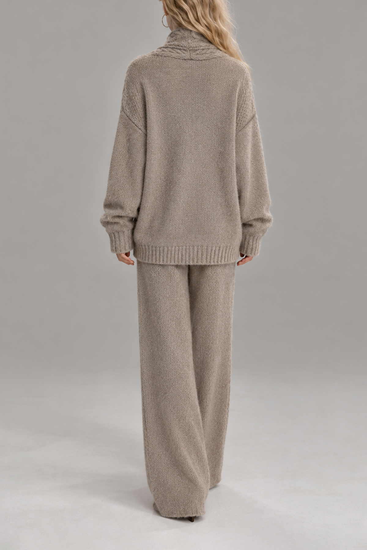 Undine Open Front Knit Flare Pants Set