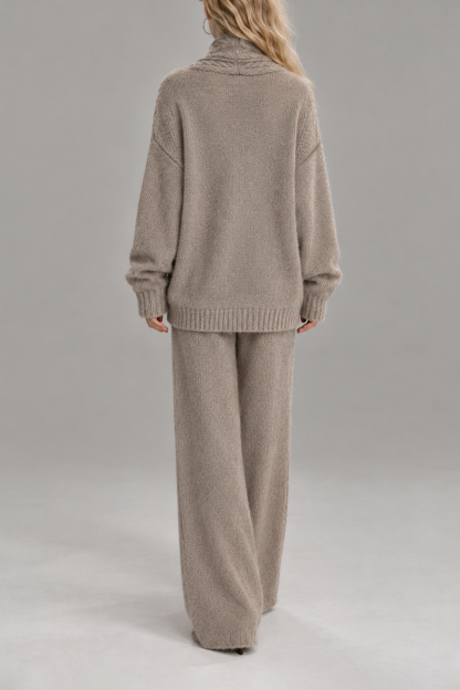 Undine Open Front Knit Flare Pants Set