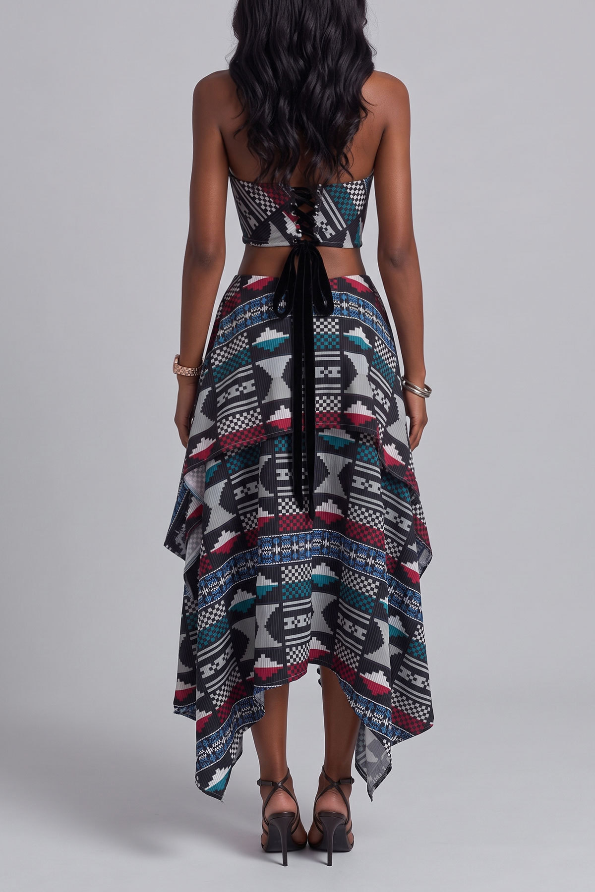 Aaliyah Off Shoulder Print Skirts Set