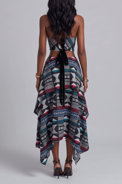 Aaliyah Off Shoulder Print Skirts Set