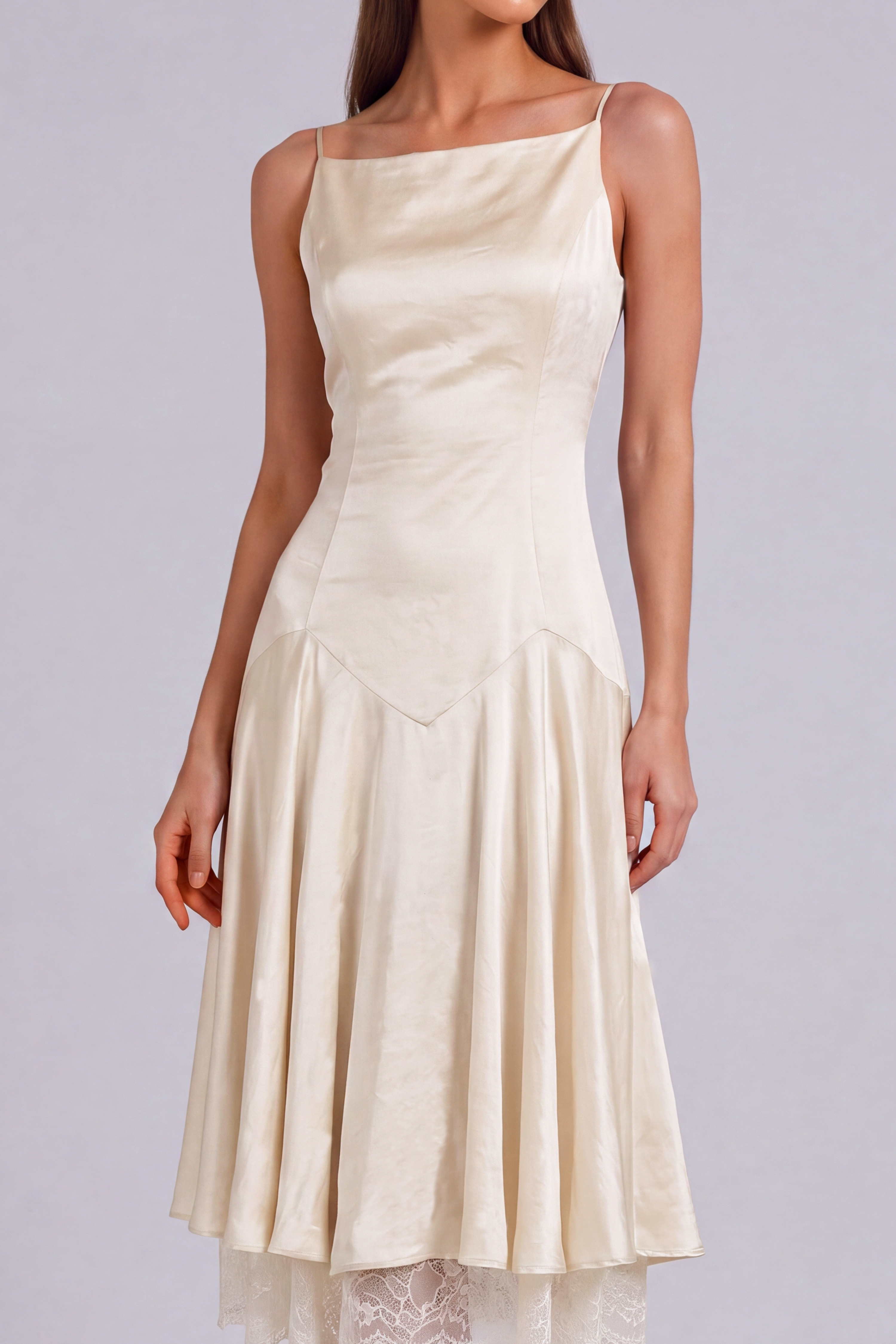 Adriana Spaghetti Lace Up Midi Dress