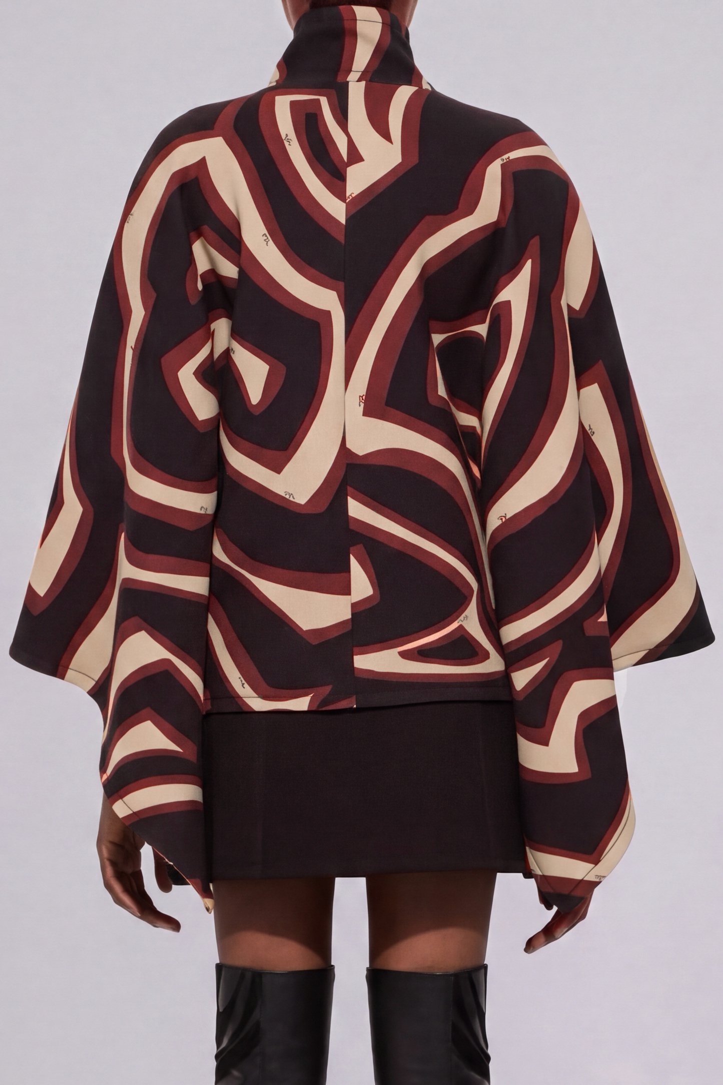 Ainsley Print Zipper Asymmetrical Jacket