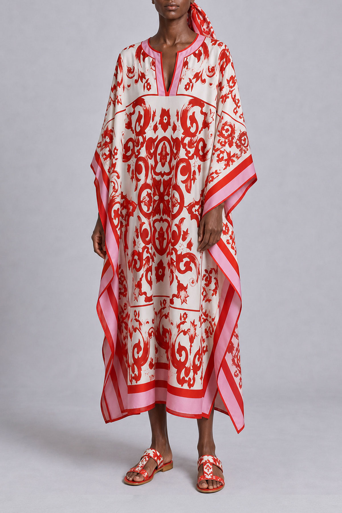 Alessia Batwing Sleeve Print Midi Dress