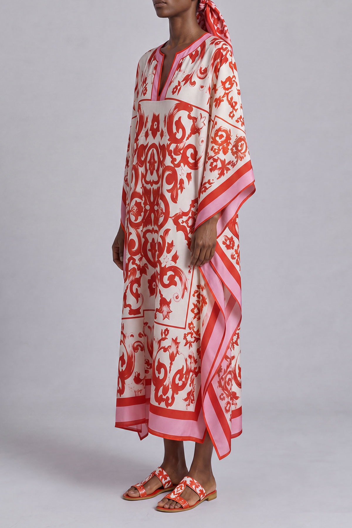 Alessia Batwing Sleeve Print Midi Dress