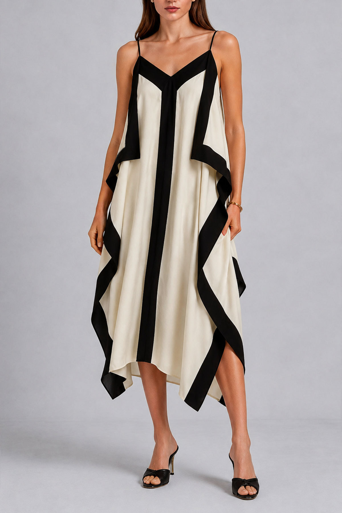 Alina Spaghetti Asymmetrical Mini Dress