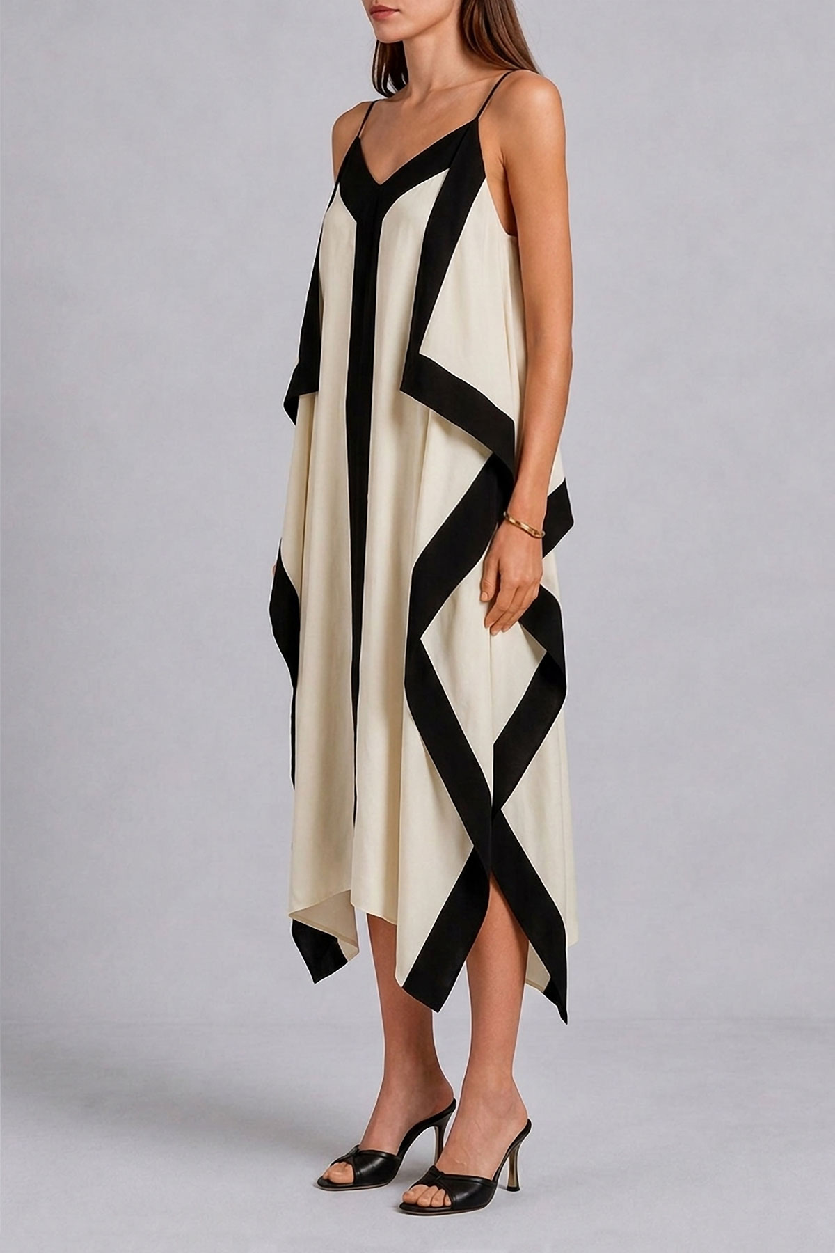 Alina Spaghetti Asymmetrical Mini Dress