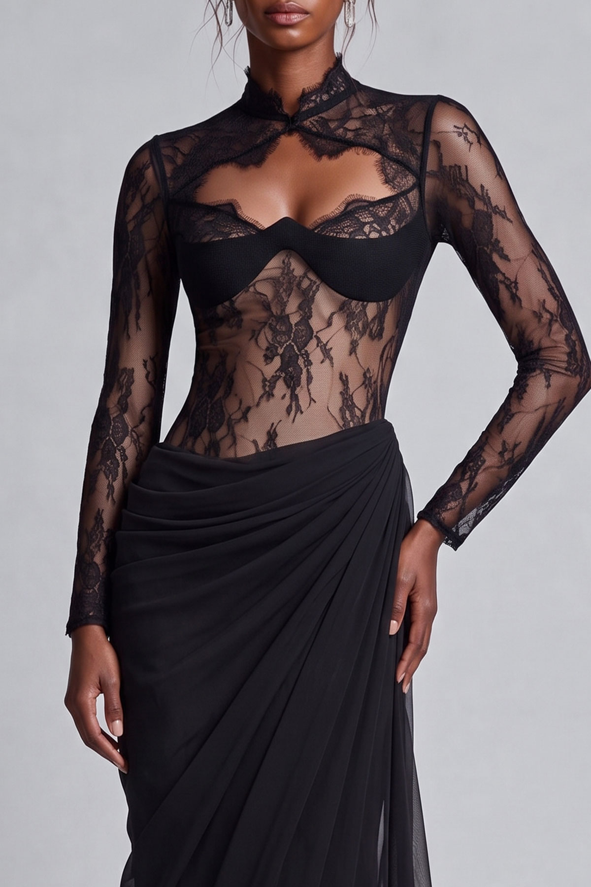 Alisha High Neck Cutouts Maxi Dress