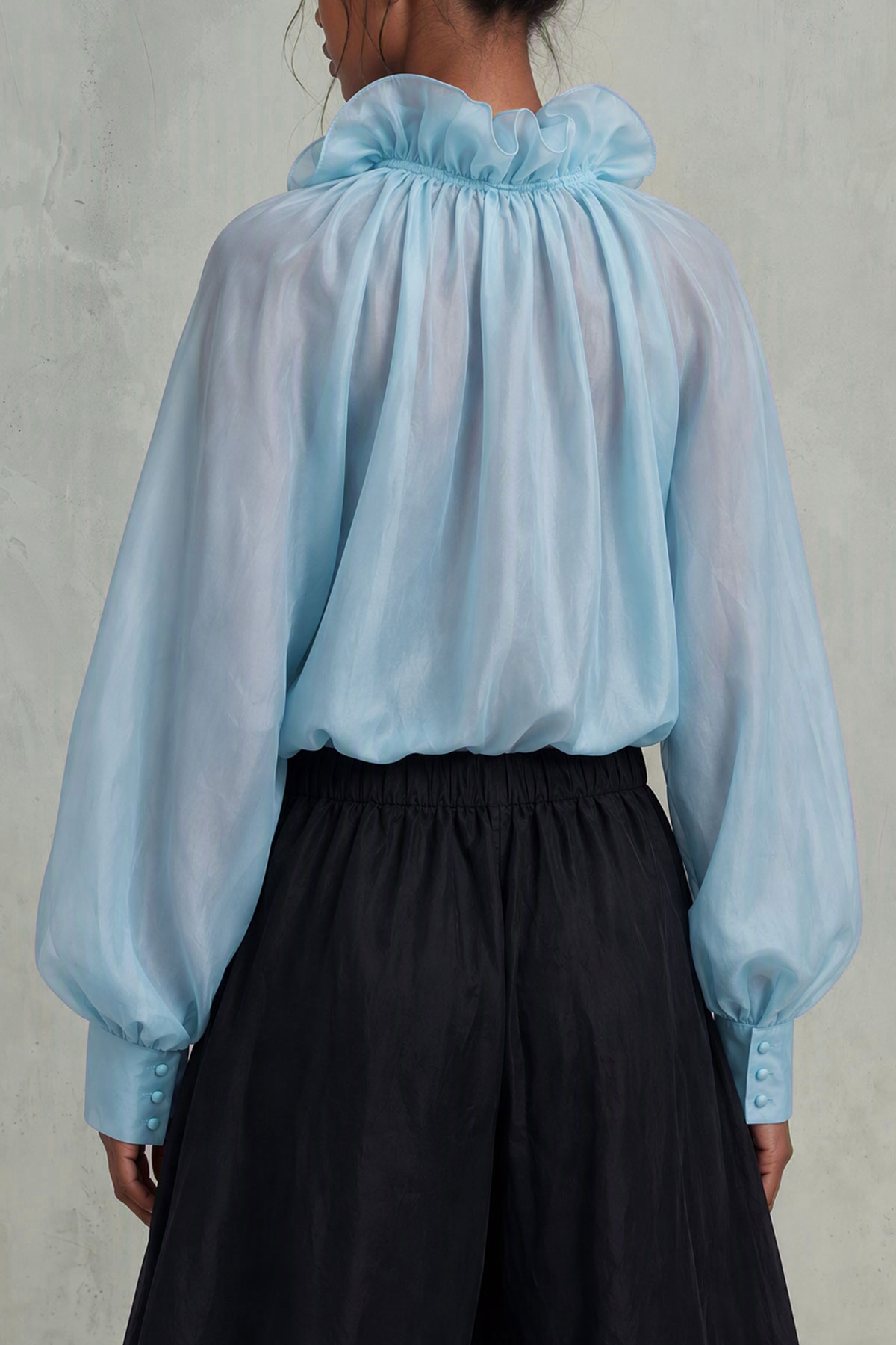 Alondra Ruffle Collar Bow Blouse Top
