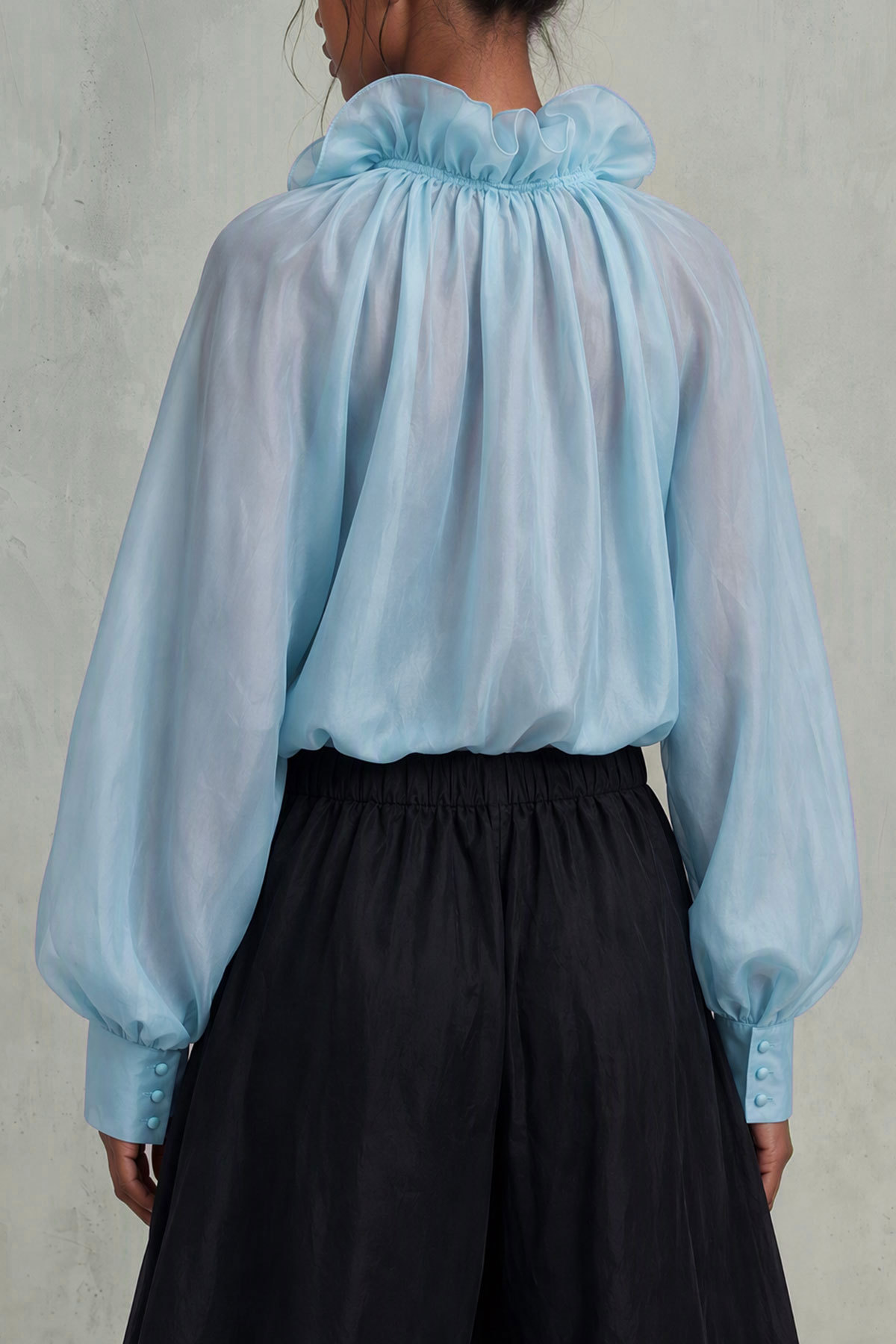 Alondra Ruffle Collar Bow Blouse Top