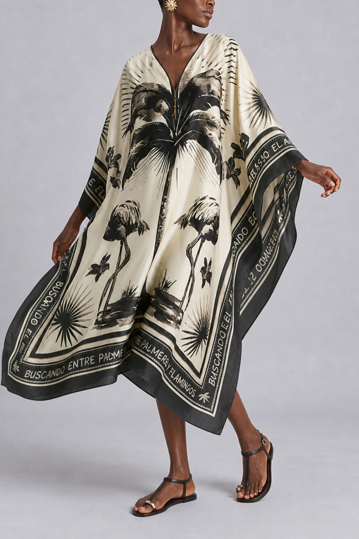 Anastasia Batwing Sleeve Print Midi Dress