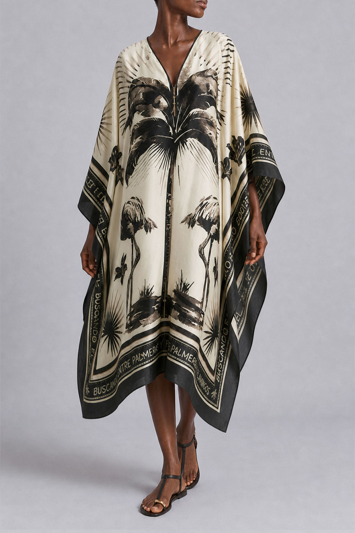 Anastasia Batwing Sleeve Print Midi Dress