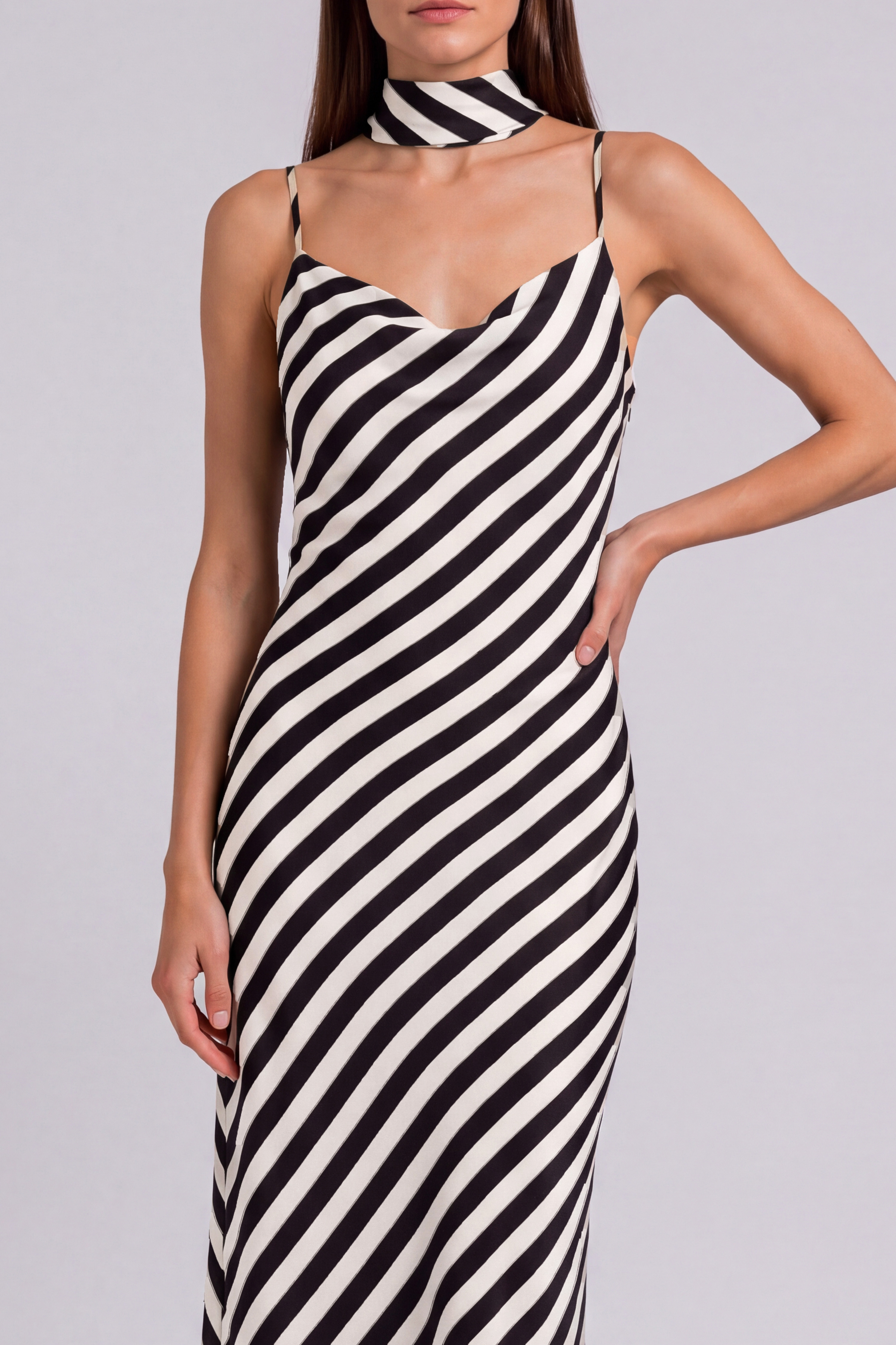Angelina Spaghetti Stripe Midi Dress