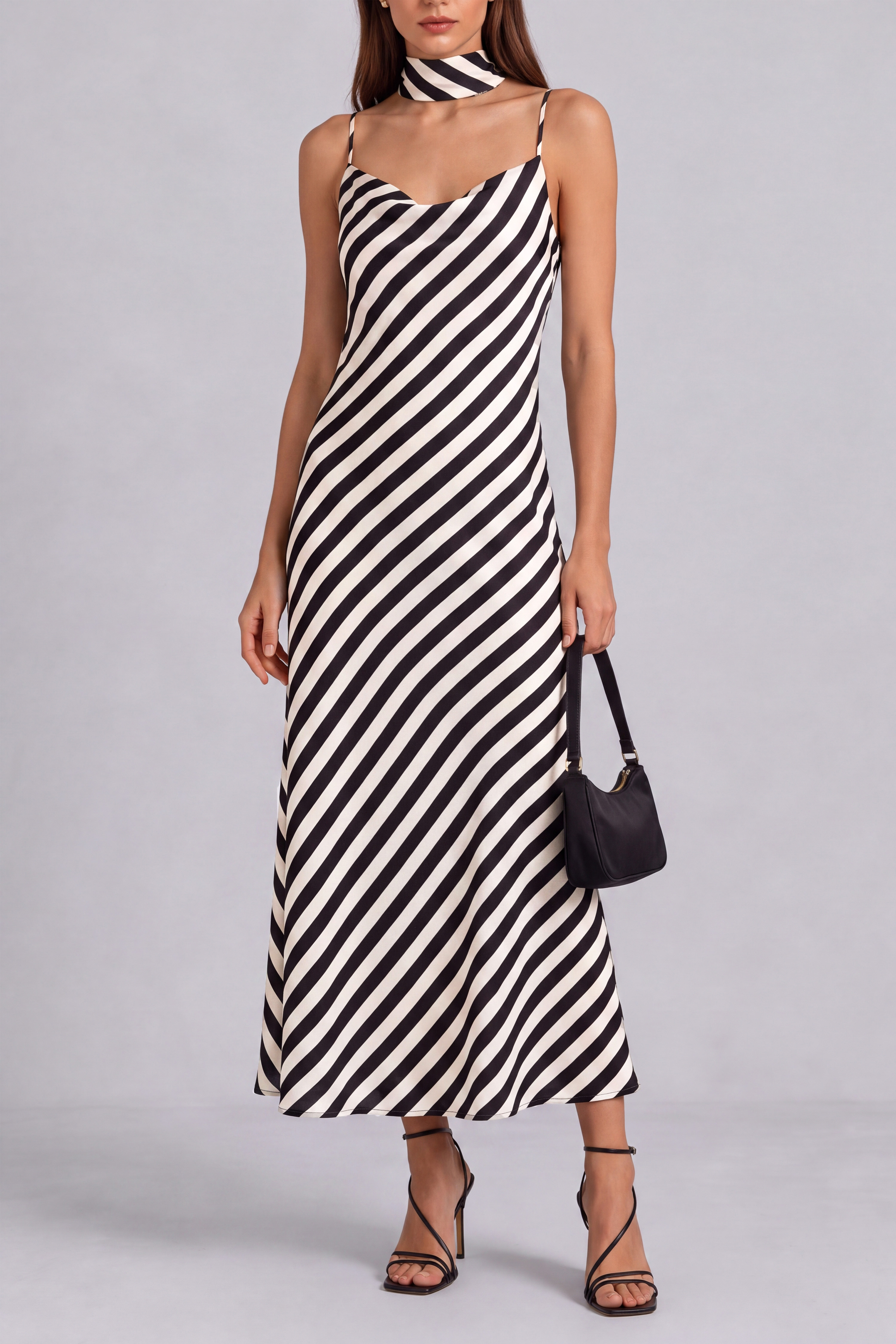 Angelina Spaghetti Stripe Midi Dress
