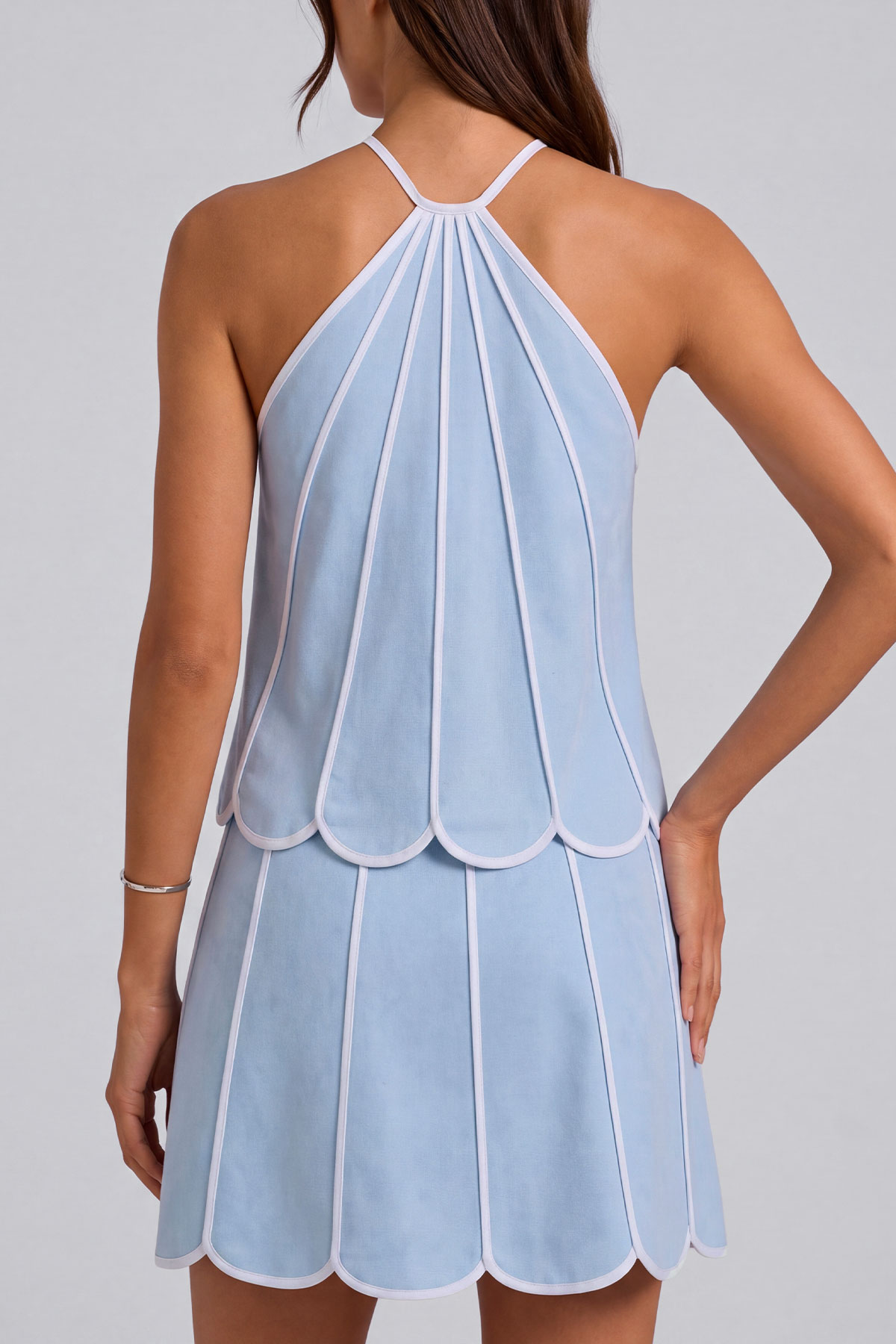Annabelle Piping Trim Mini Skirt Set